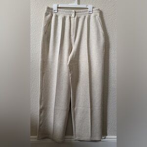 Spanx XL Regular Brushed Air Essentials Straight Leg Inseam 31” Heather Cream